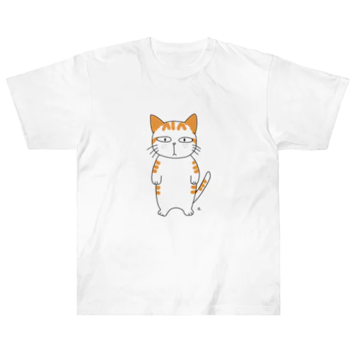 無愛想な茶トラ猫くん Heavyweight T-Shirt