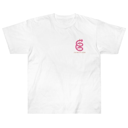 【6周年記念ロゴ】ヘビーウェイトTシャツ（ピンクロゴ／ホワイト／背面あり） Heavyweight T-Shirt