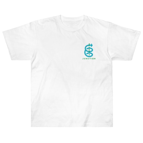 【6周年記念ロゴ】ヘビーウェイトTシャツ（グリーンロゴ／ホワイト／背面あり） Heavyweight T-Shirt