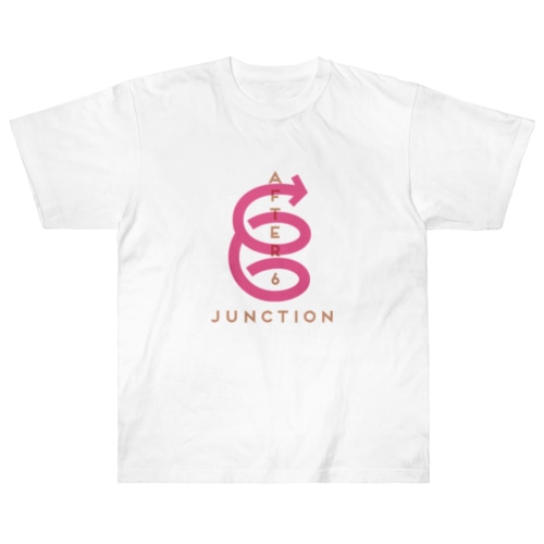 【6周年記念ロゴ】ヘビーウェイトTシャツ（ピンクロゴセンター／ホワイト） Heavyweight T-Shirt