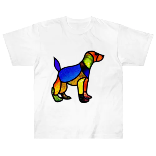 ステンドグラス風の犬 Heavyweight T-Shirt