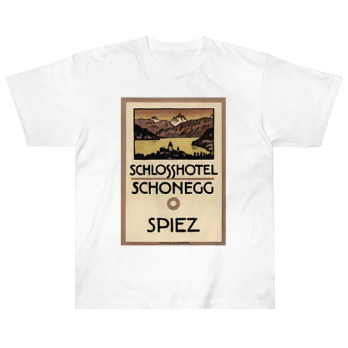 スイス・ベルン州シュピーツのシャトーホテルの古い広告 Heavyweight T-Shirt