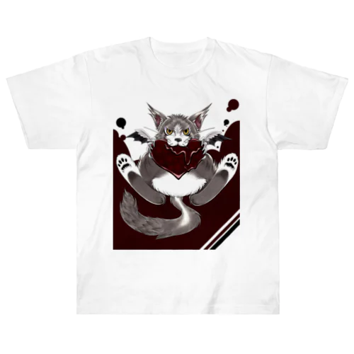 ロゴ入り　ハートぬこ Heavyweight T-Shirt