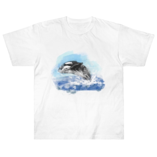 いきものイラスト（シャチ） Heavyweight T-Shirt