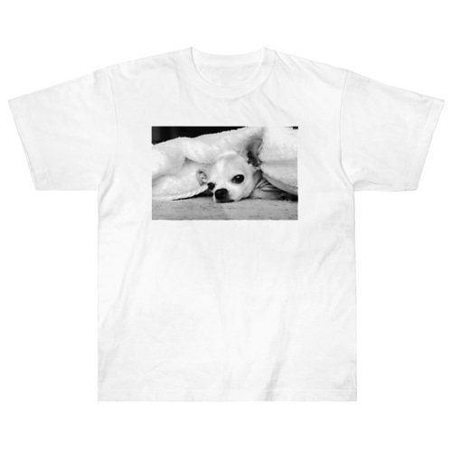 モノクロチワワ（アンニュイ1） Heavyweight T-Shirt