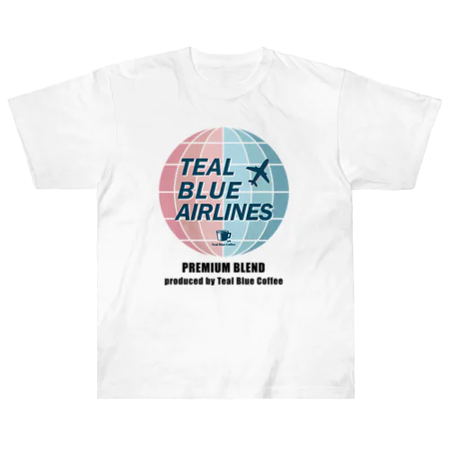 TEAL BLUE AIRLINES Heavyweight T-Shirt