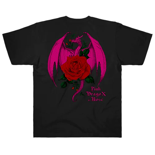 Pink Doragon ＆ Rose Heavyweight T-Shirt