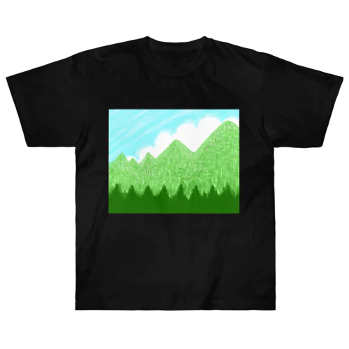 ☁️青空と雲☁️と青い山脈🗻ズ ヘビーウェイトTシャツ