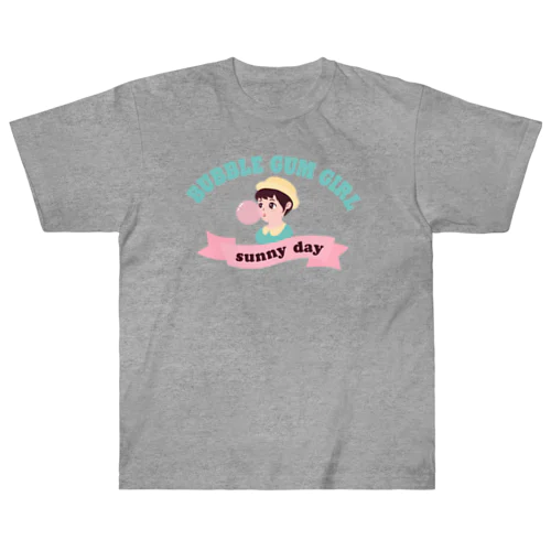バブルガムガール(カラーVr) Heavyweight T-Shirt