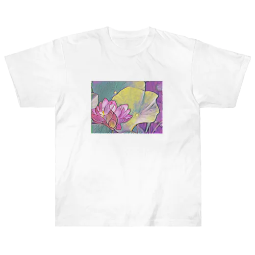 清らかな心・蓮の花 ヘビーウェイトTシャツ