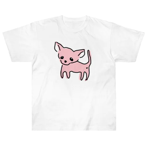 ゆるチワワ（ピンク） ヘビーウェイトTシャツ