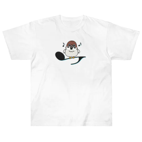 スズメがちゅん A_M Heavyweight T-Shirt