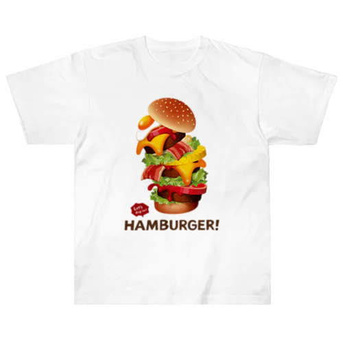 デカ盛りハンバーガー ! Heavyweight T-Shirt