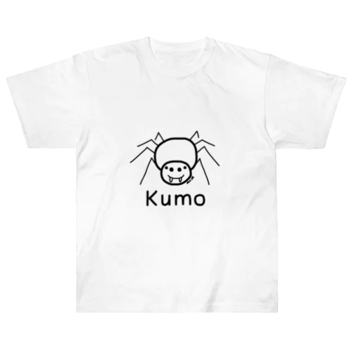 Kumo (クモ) 黒デザイン ヘビーウェイトTシャツ