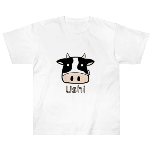 Ushi (牛) 色デザイン Heavyweight T-Shirt