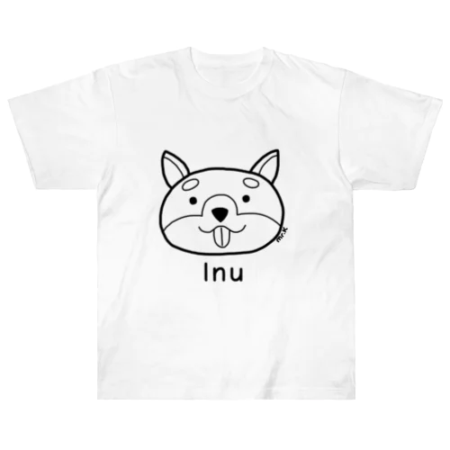 Inu (犬) 黒デザイン ヘビーウェイトTシャツ