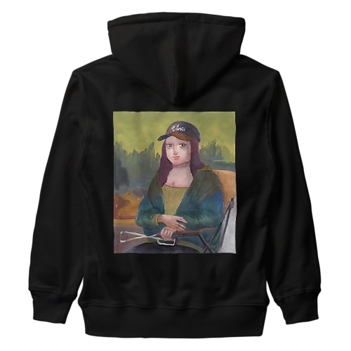焚き火する名画のあのヒト Heavyweight Zip Hoodie