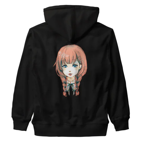 三つ編み女の子 Heavyweight Zip Hoodie