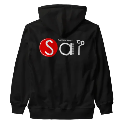 HairSaiロゴグッズ濃色白文字 Heavyweight Zip Hoodie