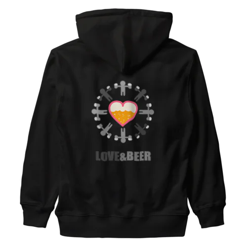 【バックプリント】LOVE & BEER Heavyweight Zip Hoodie