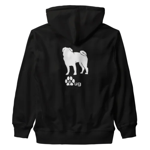 パグ犬 Heavyweight Zip Hoodie