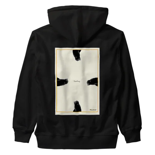 まぶしいクロネコオハギくん Heavyweight Zip Hoodie