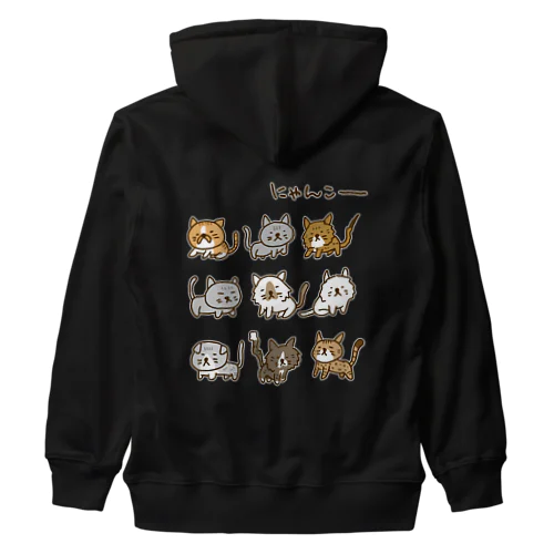 【バックプリント】画伯チックな猫 Heavyweight Zip Hoodie