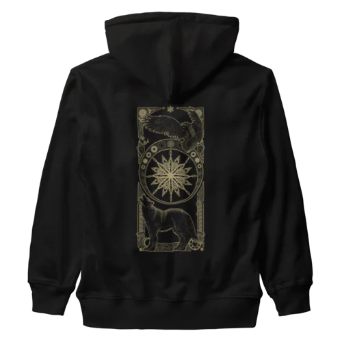 星月白夜の狼梟 Heavyweight Zip Hoodie