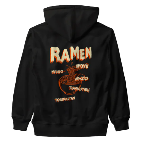 【バックプリント】ホラーデザインチックなラーメン Heavyweight Zip Hoodie