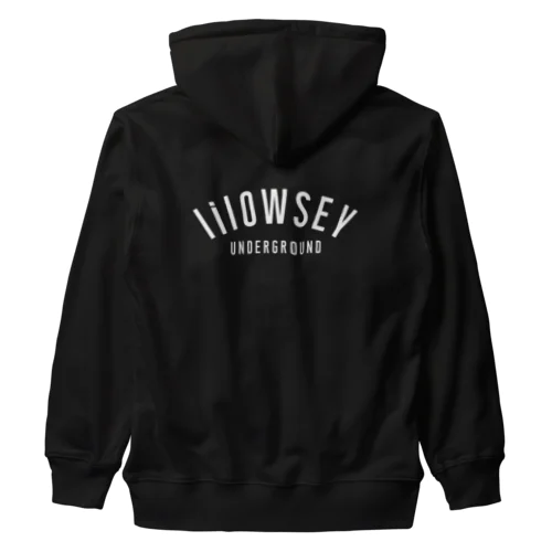 "lilOWSEY" OG WHITE LOGO ヘビーウェイトジップパーカー