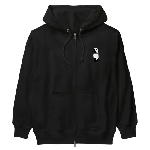 スローモーション＊パンダ（フチドリ有り） Heavyweight Zip Hoodie