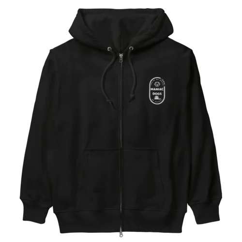 MANIAC DOGS ステッカー風（色変更あり） Heavyweight Zip Hoodie