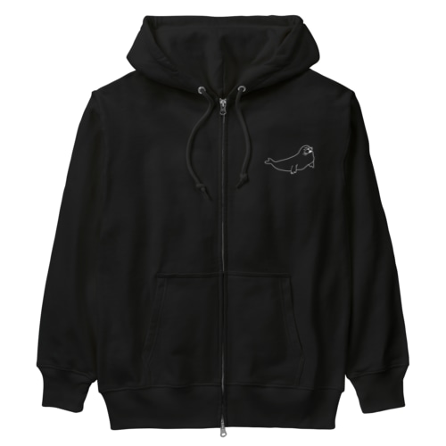あざらしのひと（白） Heavyweight Zip Hoodie