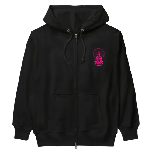 只管打坐h.t.(pink) Heavyweight Zip Hoodie