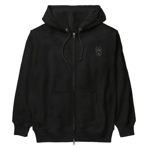 はるうさぎ黒 Heavyweight Zip Hoodie