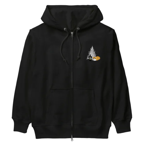 香箱座りねこ(ホワイトツリー) Heavyweight Zip Hoodie