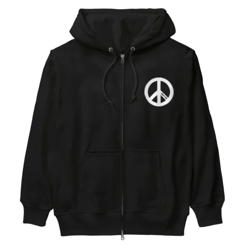 PRAY FOR PEACE ピースマーク ブラック Heavyweight Zip Hoodie