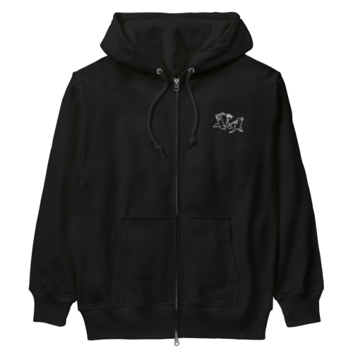 [ワンポイント]【ぎがといっしょ】《白線》 Heavyweight Zip Hoodie