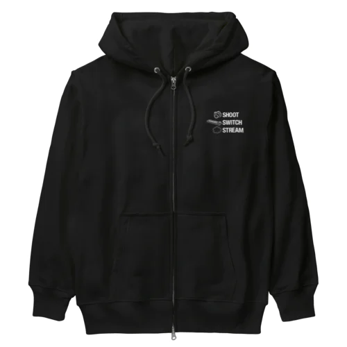 SHOOT, SWITCH, STREAM. Heavyweight Zip Hoodie