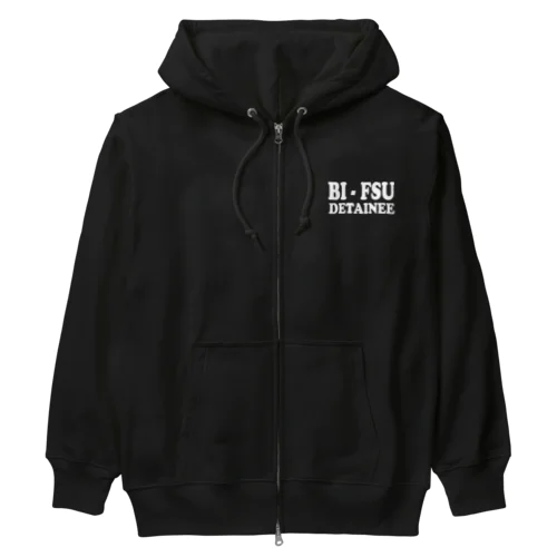 BI-FSU DETAINEE 白ロゴ Heavyweight Zip Hoodie