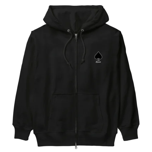 シンプル　スペード（ブラック）TYPE２ Heavyweight Zip Hoodie