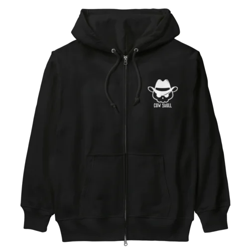 COW SKULL テンガロンハットドクロ ホワイト Heavyweight Zip Hoodie