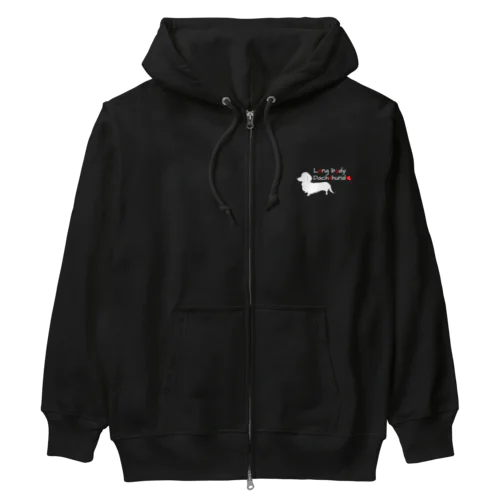 Long body Dachshund Heavyweight Zip Hoodie