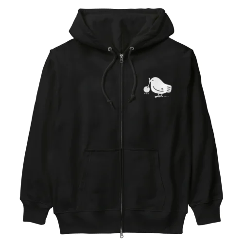 みつぐトリ 白 Heavyweight Zip Hoodie