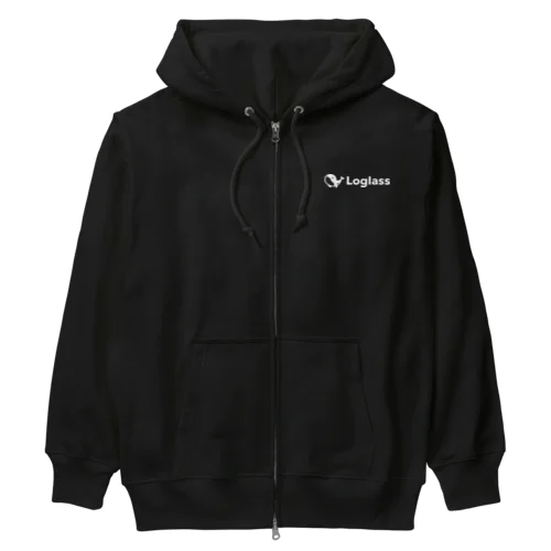 Loglassロゴ（ホワイト） Heavyweight Zip Hoodie