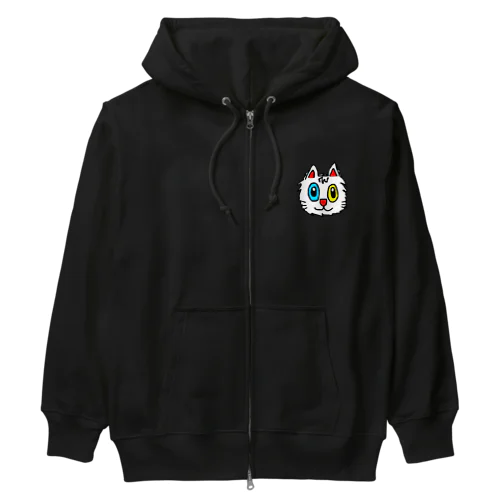 オッドアイの白猫エマメちゃんグッズ Heavyweight Zip Hoodie