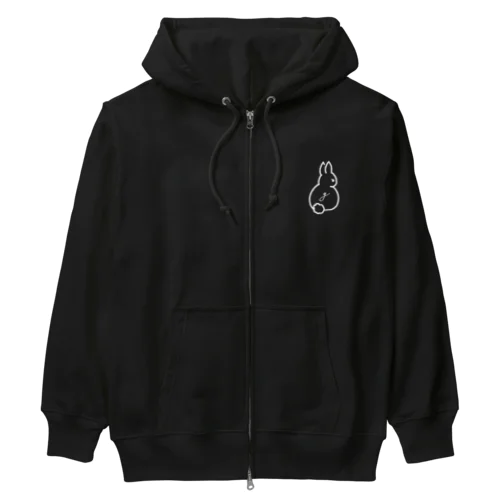 うさぎロゴ（ホワイト） Heavyweight Zip Hoodie