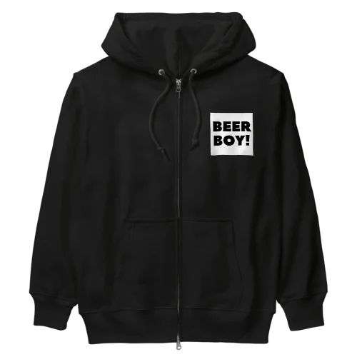 ビールボーイ_黒字(白背景) Heavyweight Zip Hoodie