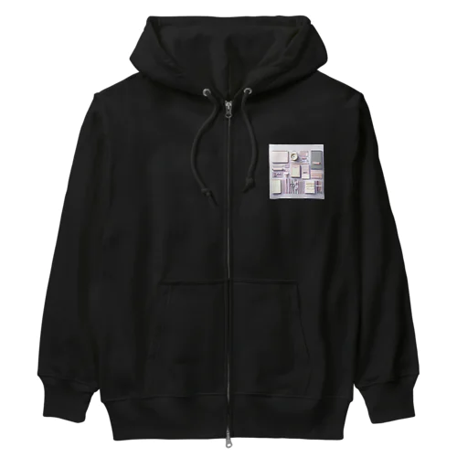 文房具大好き❤薄紫03 Heavyweight Zip Hoodie