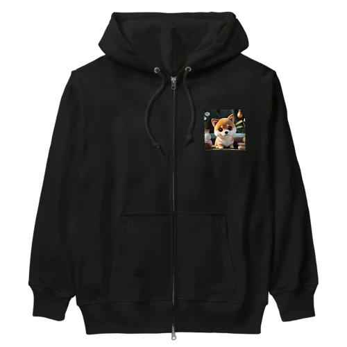 うるうる瞳のオムスビ顔の三角芝ちゃん Heavyweight Zip Hoodie